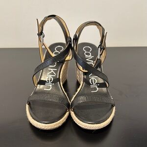 Calvin Klein Black Espadrille Shoes with Wedge Heel